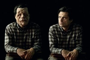 Two versions of Edward, a character who has neurofibromatosis, played by Sebastian Stan. A24 Films
