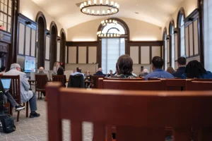 A Meeting of the Board of Trustees at Wilbur Cross Library in Storrs, Conn. Photo courtesy of Sydney Chandler | The Daily Campus